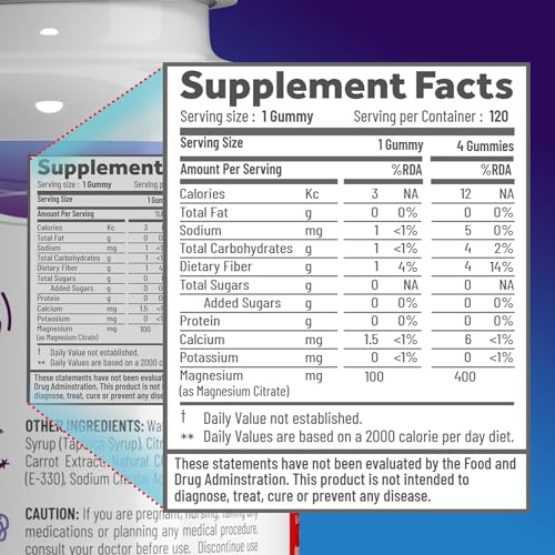Magnesium Gummies Supplement - 120 Sugar-Free Citrate Magnesium Calming Chews for Better Sleep, Relaxation, Vegan, Gelatin-Free, Gluten-Free, Non-GMO - for Adults and Kids - 100MG/ Gummy