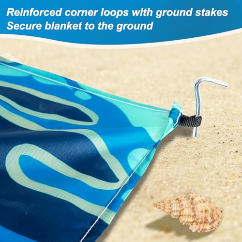 ZAIXIA Beach Blanket Sandproof Beach Mat,82" X 82" for 1-4 Adults,Lightweight Quick Drying Picnic Mat for Travel, Camping,...