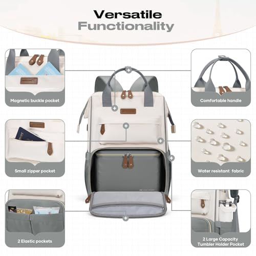 Maelstrom Travel Backpack for Women Men,Laptop Backpack Fits 15.6-17.3 Inch Laptop, Nurse/Work Bag with Insulated Lunch Bo...