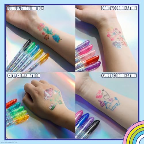 Townley Girl Hello Kitty and Friends 16 Piece Glitter Pen Body Art Set, Glittery and Bright Colors, Ages 3
