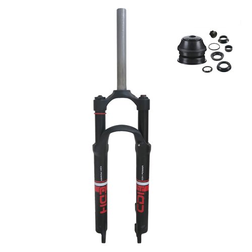 CDHPOWER 26" Suspension Fork, Single Shoulder 28.6mm Straight Tube Ultralight Aluminum Alloy Disc Brake (1-1/8" Headset included)
