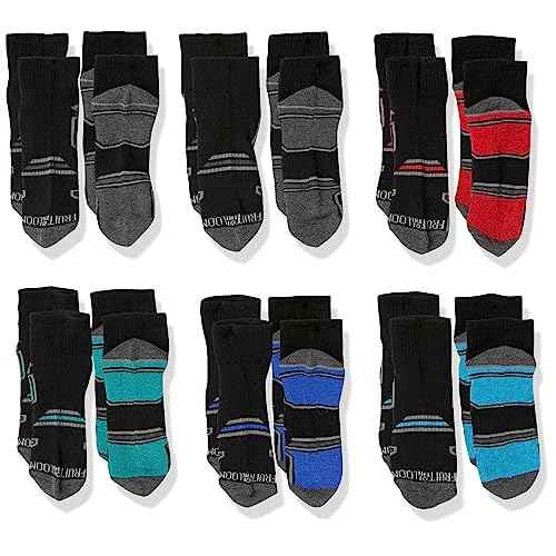 Fruit of the Loom boys Everyday Active Ankle Socks (12 Pack)