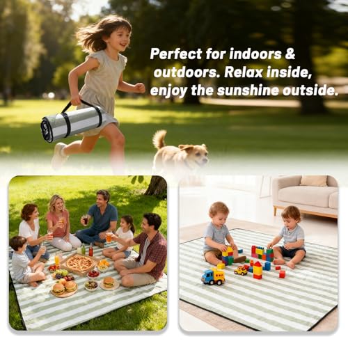 SunnyTrail Extra Large Picnic Blanket 80"x80" – Waterproof Sandproof Outdoor Blanket for Beach, Park, Grass, Lawn, Campin...