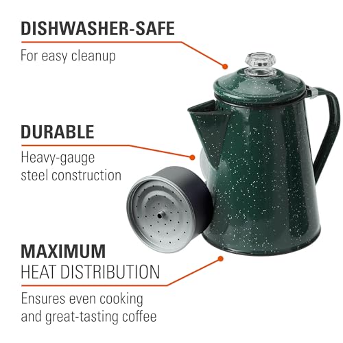 GSI Outdoors Percolator Coffee Pot | Enamelware Campfire Coffee Boiler Kettle for Outdoor Camping Cookware, Cabin, RV, Kit...