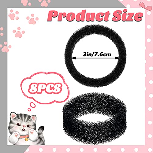 Tuanse 8 Pieces Cat Pet Water Fountain Filters Replacement Round Filter Foam for Pet Cat Drink Water Sponge Filter Replace...