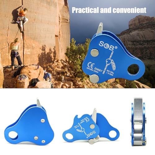 RESQT Climbing Ascender Fall Protection Belay Device - Aluminum Magnesium Alloy Rope Grab Clamp for Rock Climbing, Mountai...