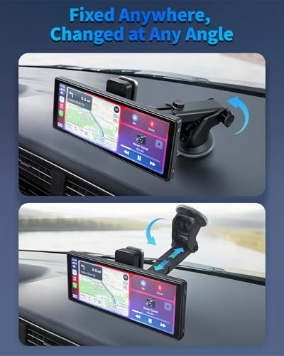 Wireless Carplay Screen for Car 10.26" Portable Touchscreen Car Stereo for Apple Carplay & Android Auto with 4K 360 Rotati...