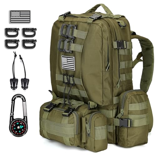 CALUOMATT Large Military Tactical Backpack for Men, 40-50L Backpacks for Women, Bug out Bag Army 3 Days Pack Bags Rucksack...