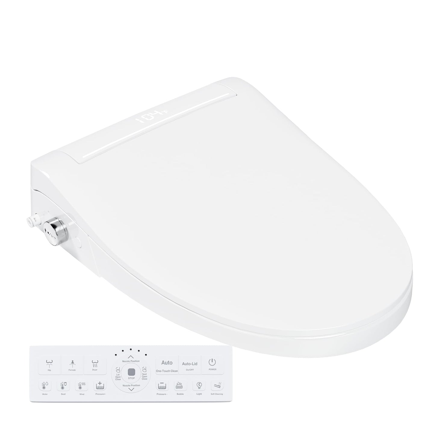 ZingPOP Smart Toilet with Bidet Built In, Bubble Shield, Heated Bidet Seat with Warm Water & Dryer, Radar Sensor Auto Open/Close, LED Temp Display, Electric Bidet Toilet Seat for Bathroom