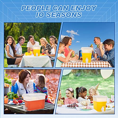 Hoolerry 4 Pcs 0. 8 Gallon Beverage Drink Dispenser for Fridge, Plastic Liquid Drink Juice Container with Spigot Cold Lemo...