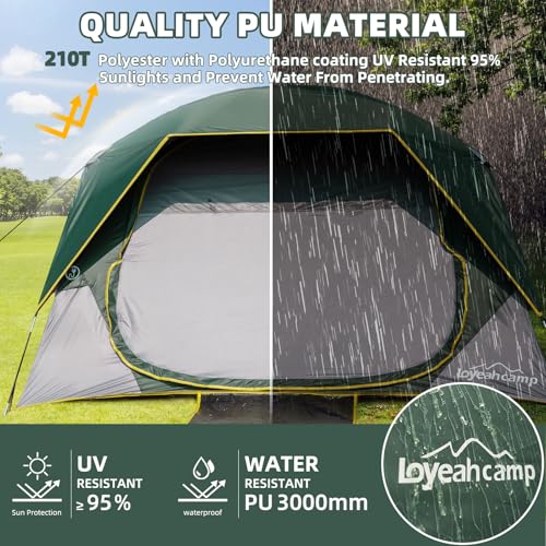 LOYEAHCAMP Tents 4 Person Camping Tent, Easy Setup Waterproof Family Tents for Camping, Portable Dome Tent for Outdoor Cam...