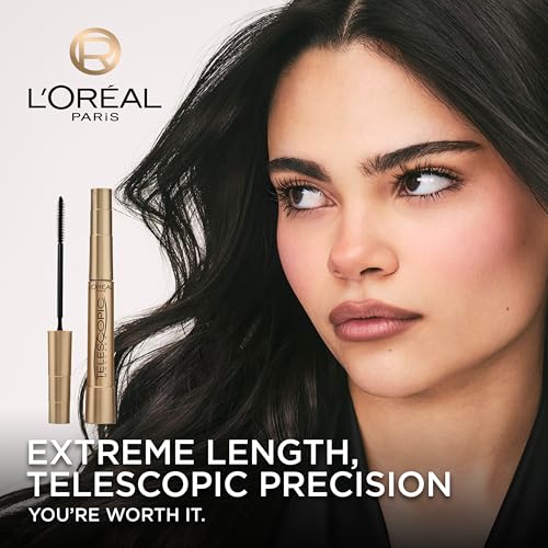 L'Oreal Paris Makeup Telescopic Original Lengthening, Lash Separating Mascara with Dual Precision Brush, Washable, Black, ...