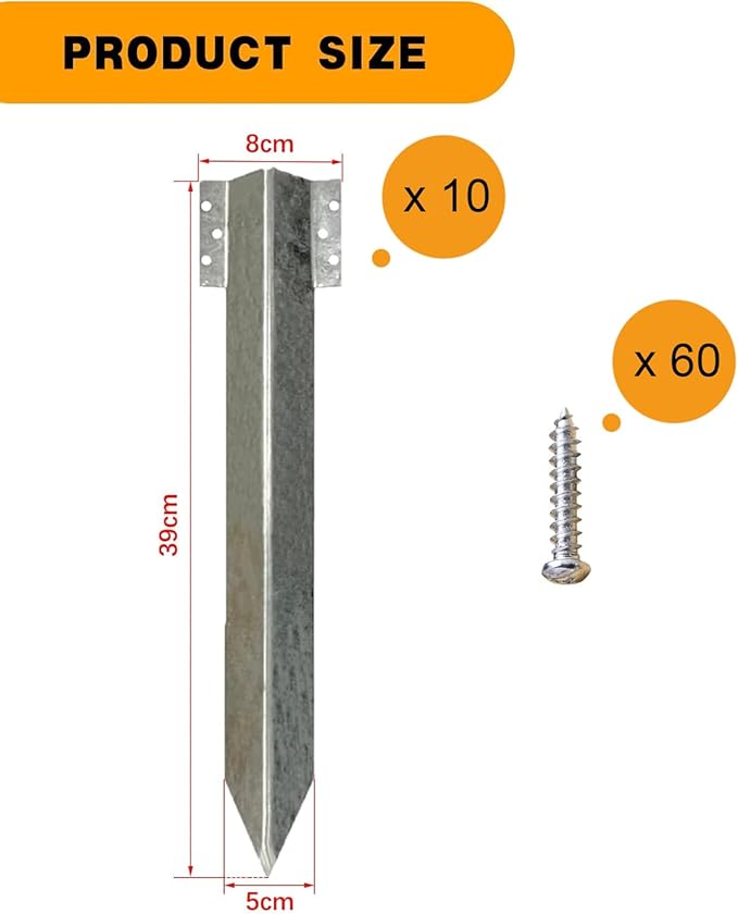 Metal Sleeper Stake,10pcs 15 Inch Landscap Edging Anchoring Spikes,Fixing Pegs for Driveway Path Railway Edging,Garden Decor Fixing Brackets