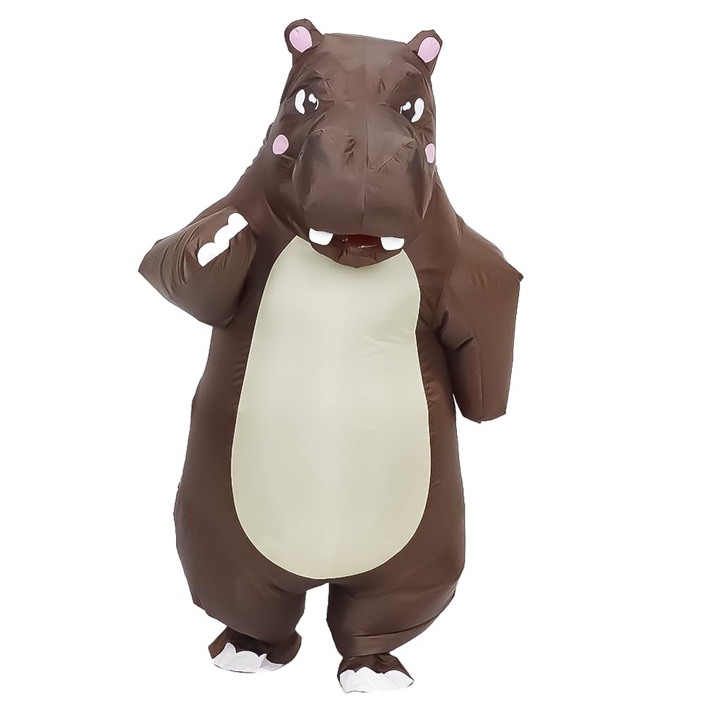 Rysotowy Inflatable Hippo Costume for Adult Funny Blow up Halloween Costume Inflatable Animal Mascot Suits Costume