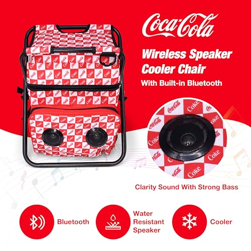 Backpack Stool Cooler Chair with Bluetooth Stereo Speakers, Heavy Duty 400Lbs Max Load, Portable Lightweight Stool Backpac...