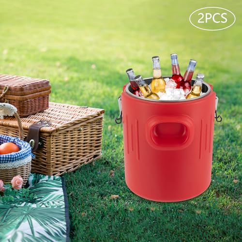 Bokknppo 5 Gallon Insulated Beverage Cooler 2PCS Hot Cold Water Cooler Portable Drink Warmer Dispenser Stainless Steel Ins...