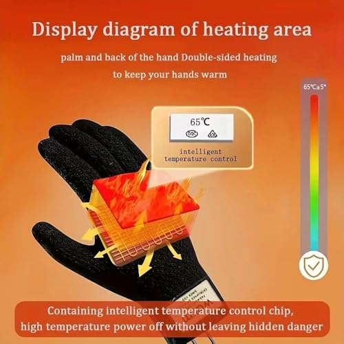 2pcs Heated Glove for Men Women, Heated Gloves Hand Warmers, Winter Warm Glove Liners for Riding Ski Hiking with USB Cable