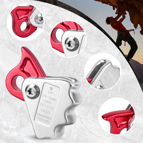 Climbing Ascender Rope Grab Fall Protection Belay Device Tree Climbing Gear Rappelling Equipment Rope Ascender for Rock Cl...