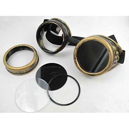 Steampunk Goggles Glasses Vintage Welding Gothic(Black)