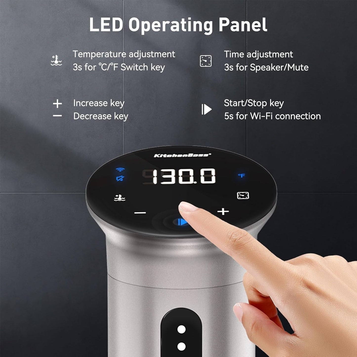 Wifi Sous Vide Cooker: Ultra-Quiet Sous Vide Machine Immersion Circulator APP Control 1100W, IPX7 Waterproof Sous Vide Precision Cooker Accurate Temperature Fast-Heating, Silver