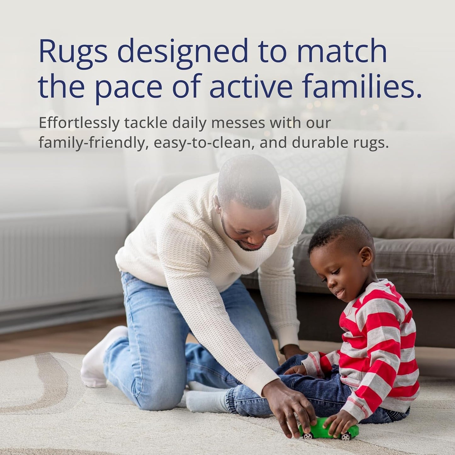 Nomad Cream & Beige Area Rug 6' X 9' for Living Room, Bedroom - Chic Abstract Pattern - Durable & Easy to Clean