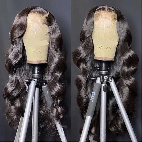 INVITEYOU Body Wave Lace Front Wigs Human Hair 13x4 HD Transparent Lace Frontal Wigs for Black Women 180% Density Glueless Wigs Human Hair Pre Plucked with Baby Hair (18inch)