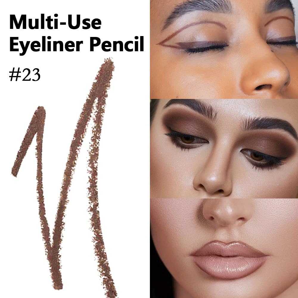 Kaely Gel Eyeliner Pencil for Women, Dark Coffee Eye Liner Waterproof Smudge Proof with Sharpener, Waterline Eye Makeup Liners,