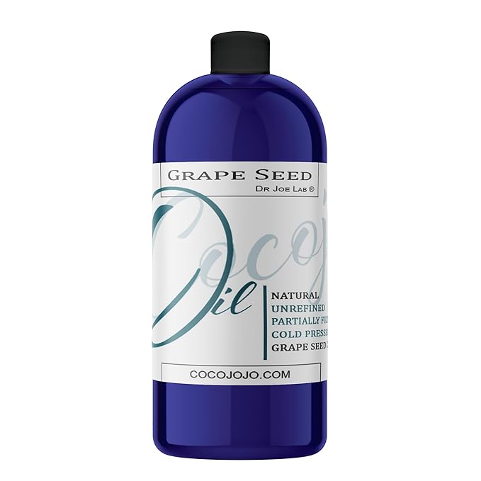 Grapeseed Oil - Pure Unrefined Cold Pressed All Natural Non GMO Vegan Grape Seed Cold Pressed 16 or 32 oz Body Hair Face Skin Massage Moisturizing -Packaging May Vary - (32 oz)