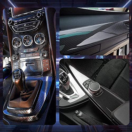 Lypumso 6D Black Carbon Fiber Vinyl Wrap Including Tool Kits, High Glossy Black Car Vinyl Film Roll, Air Release Technolog...