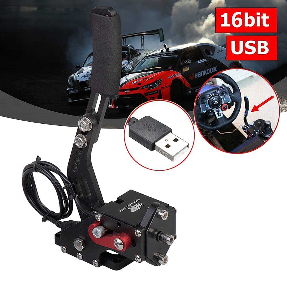 CNRAQR PC USB Handbrake and Racing Game Simulator Shifter 7+R H Gear for Logitech G29 G27 G25 G920 with Thrustmaster T300RS/GT