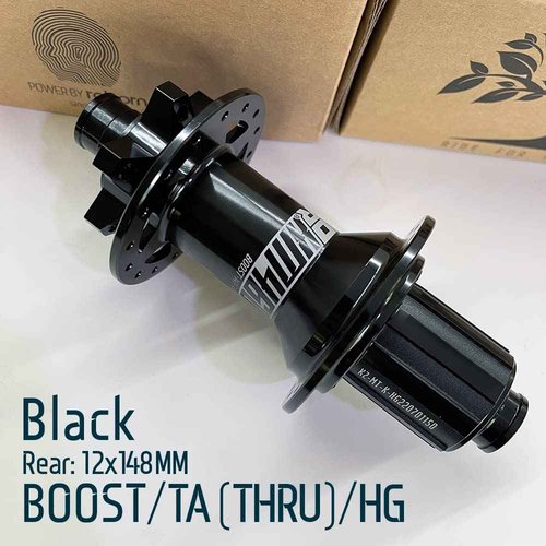Enjcyling Boost MTB Rear Hub, 32 Holes 32H Thru Axle Hubs 12x148mm, 6 Pawls 72 HD 30 Chrome Steel Axis Disc Brake Bearing, for KOOZER XM460, HG Compatible with Shimano MTB 8-11S & SRAM PG 8-12S