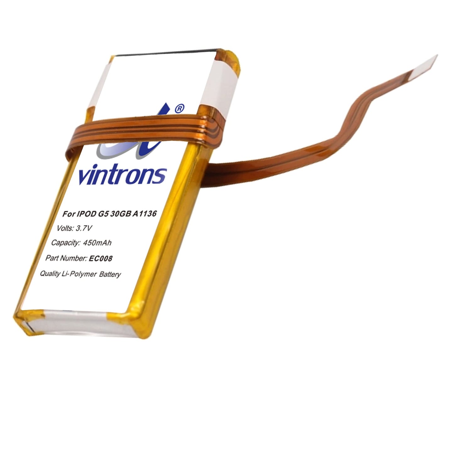 Vintrons 616-0227, 616-0229, 616-0230, Ec008 Battery For Ipod G5 30Gb A1136,