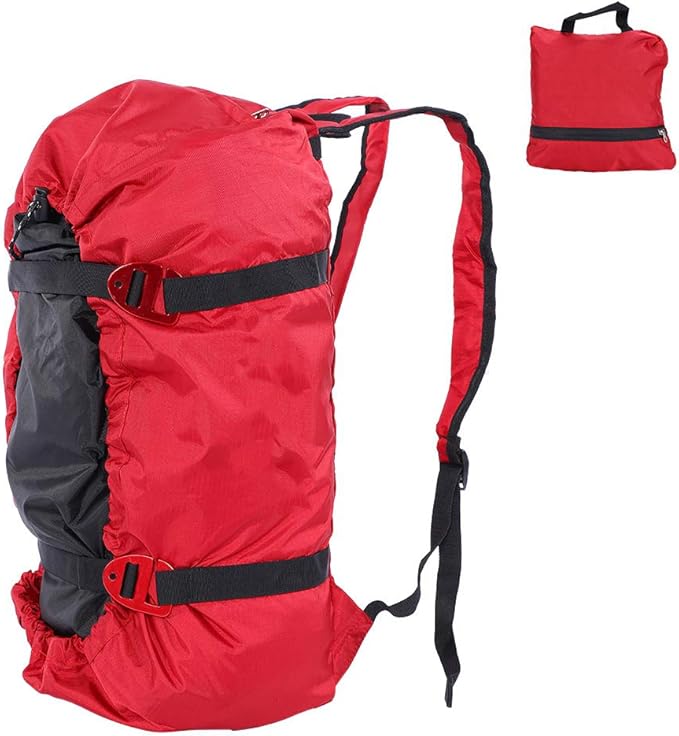 Tiiyee Rock Climbing Rope Bag, Arborist Rope Storage Bag Portable Folding Shoulder Backpack Large Capacity Tarp Waterproof...