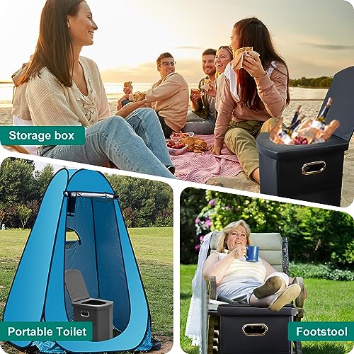 Ann Katy Upgrade XL Portable Toilet for Adults, Extra Large Portable Travel Floding Toilet, Camping Tall Toilets with Lid ...