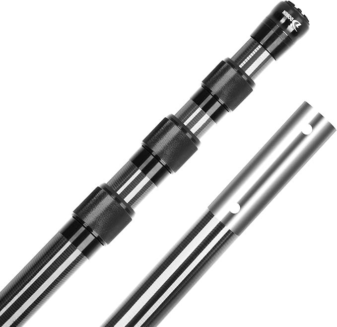 Carbon Fiber Pool Pole, Professional Ultralight Pool Poles 4.6 to 15 FT, Telescoping Lightweight Pool Cleaning Pole, Heavy...