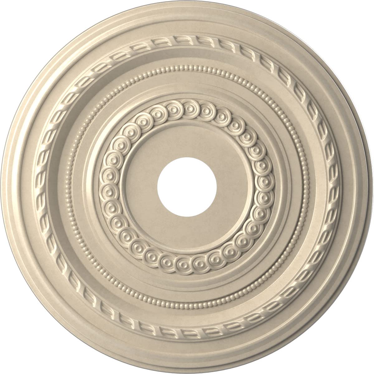 Ekena Millwork Cmp22Coepe Cole Thermoformed Pvc Ceiling Medallion (Fits Canopies Up To 6), 22Od X 3 1/2Id X 1P, Universal Metall