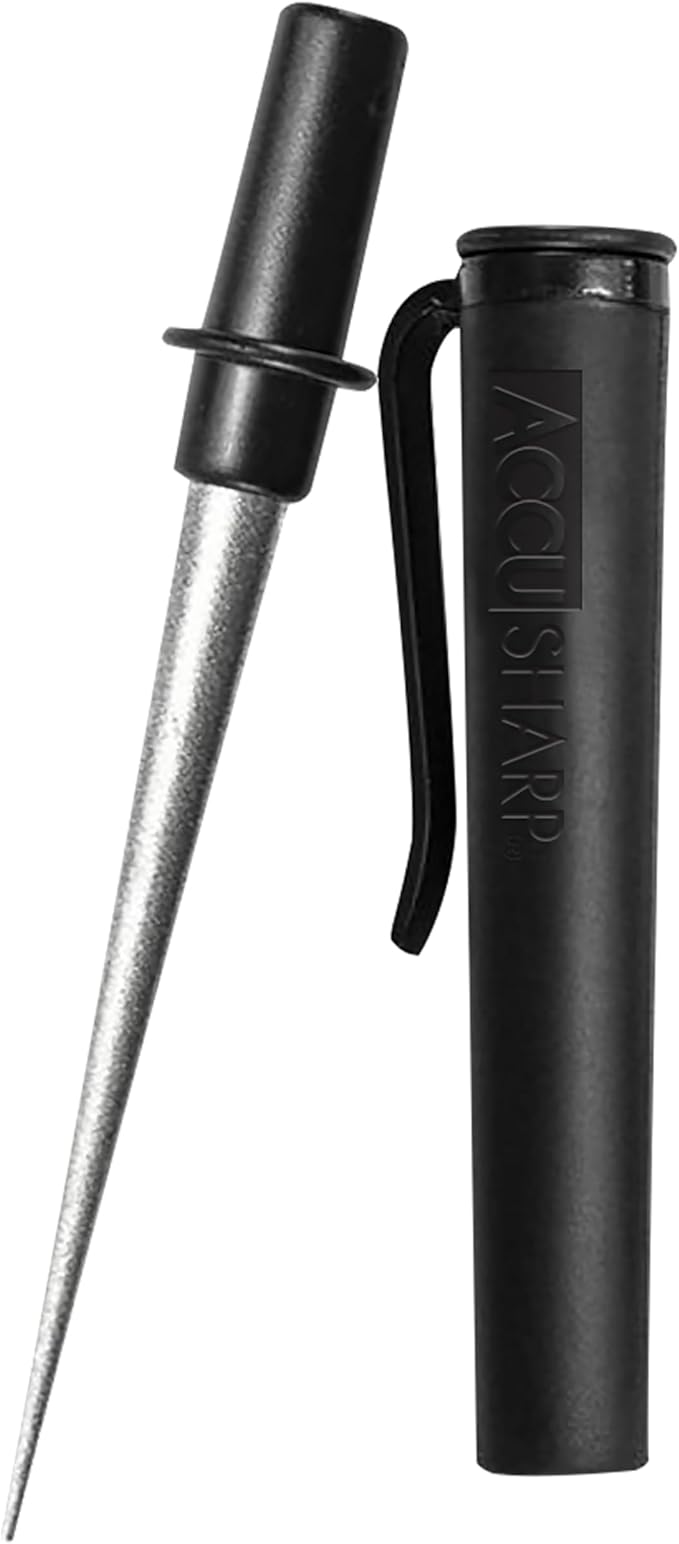 AccuSharp Diamond Compact Tapered Rod Sharpener, Portable Knife & Tool Sharpener for Serrated Blades, Fillet Knives & Fish...