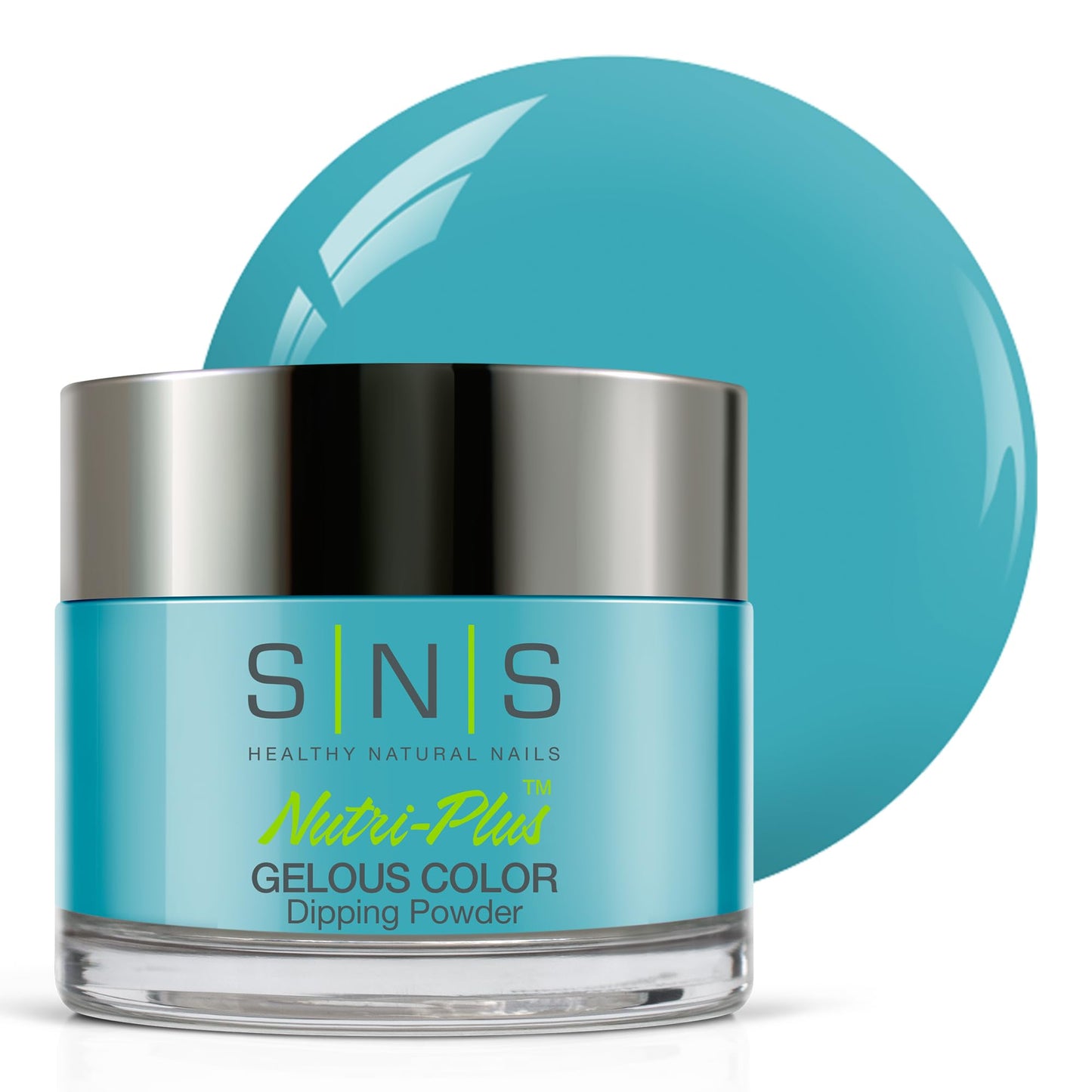 SNS Nail Dip Powder, Gelous Color Dipping Powder - Stiletto (Turquoise/Aqua, Cream) - Long-Lasting Dip Nail Color Lasts 14 Days