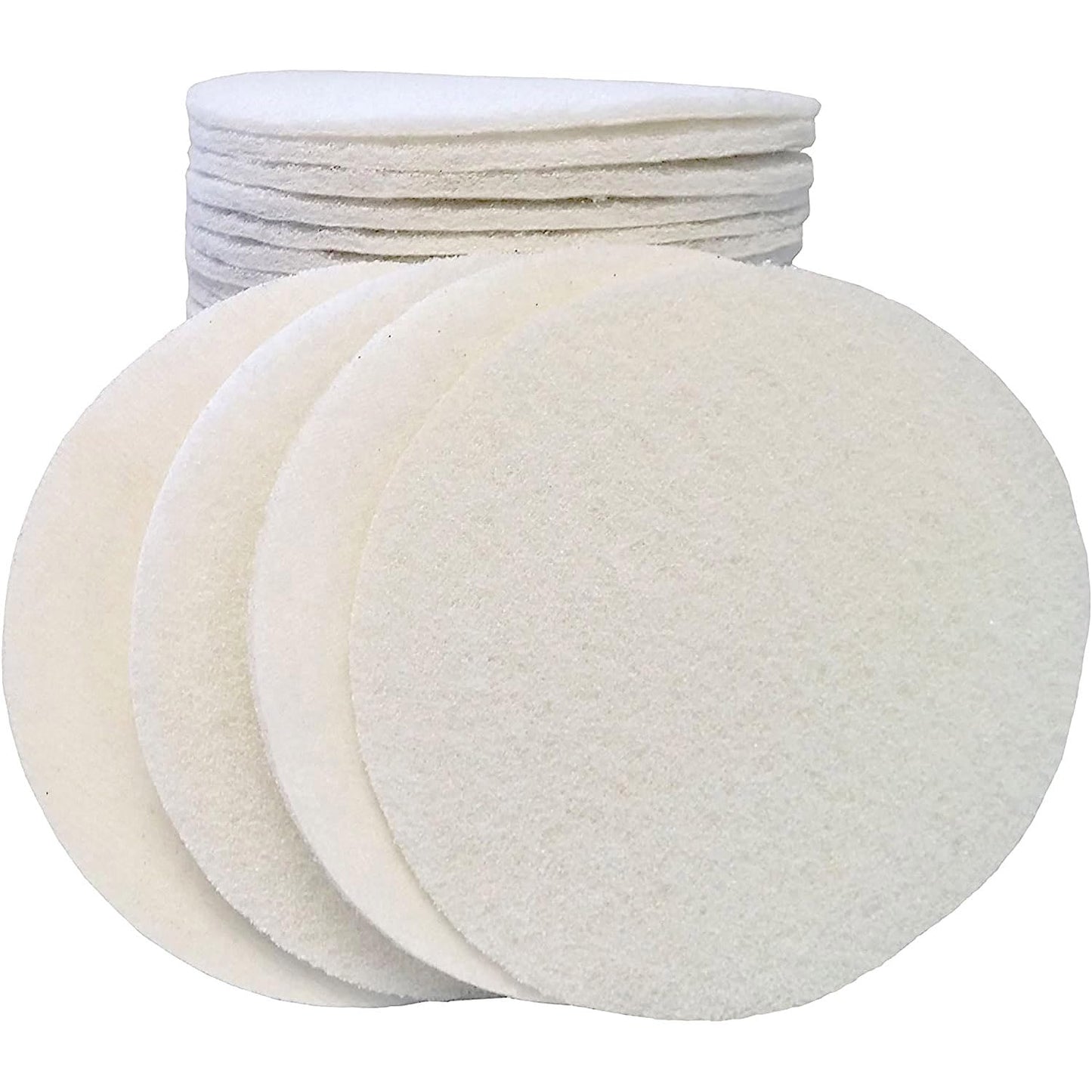 White Buffing and Polishing Pad with Hook and Loop Back | Apply Hard Wax Oils and Stain (20, 3.5 inch)