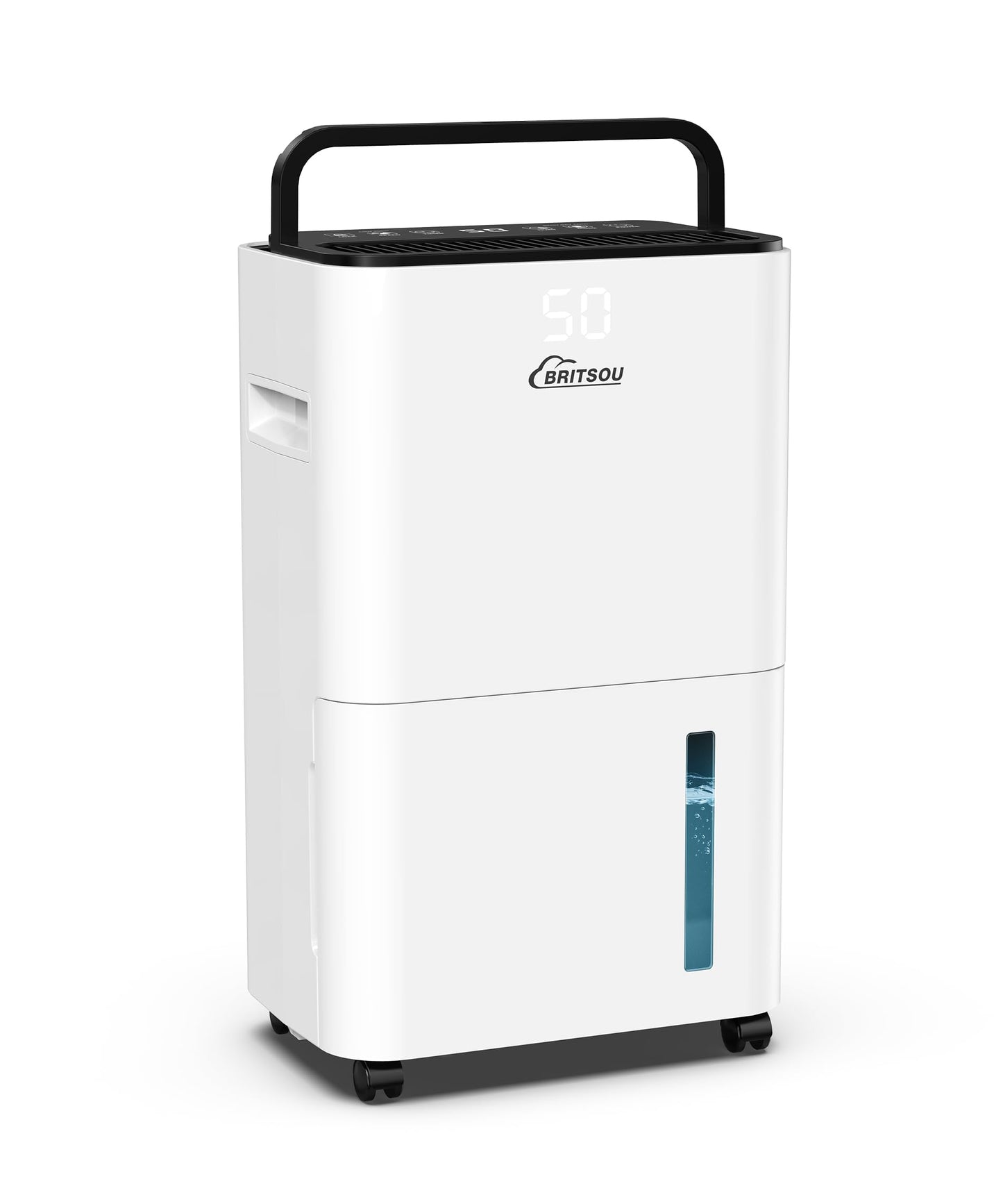 BRITSOU 34 Pint Dehumidifier for Basement with Drain Hose & 0.66 Gallon Water Tank, Manual & Auto Drainage, Smart Quiet Dehumidifiers for Home with Auto Shut off, 24HR Timer