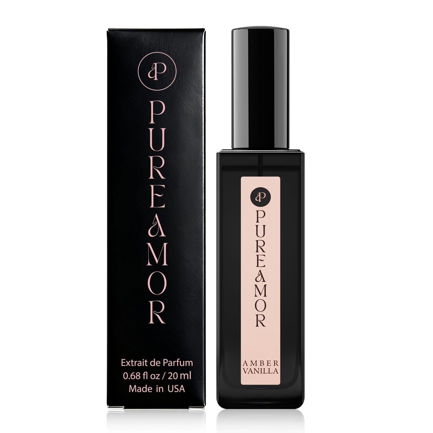 PUREAMOR Amber Vanilla Perfume for Women, Coffee Scented Fragrance with Warm Amber & Sweet Vanilla Notes, Long Lasting Extrait de Parfum, Advanced Fragrance Travel Size 0.7 oz Eau de Parfum Spray