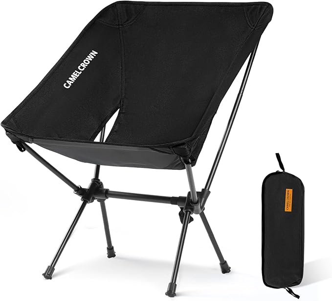 CAMEL CROWN Portable Camping Chair Folding Compact Lawn Lightweight Backpacking Chair with Carry Bag for Outdoor Hiking Be...