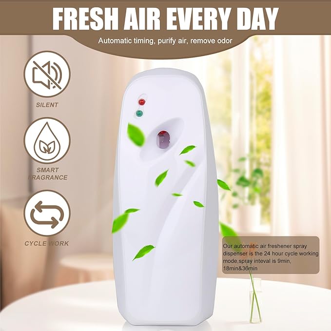 Automatic Air Freshener Spray Dispenser 2-Pack,Wall Mounted/Free Standing Automatic Air Fresheners for Home and Commercial Use,Automatic Spray Dispenser Adjustable Scent Release Setting