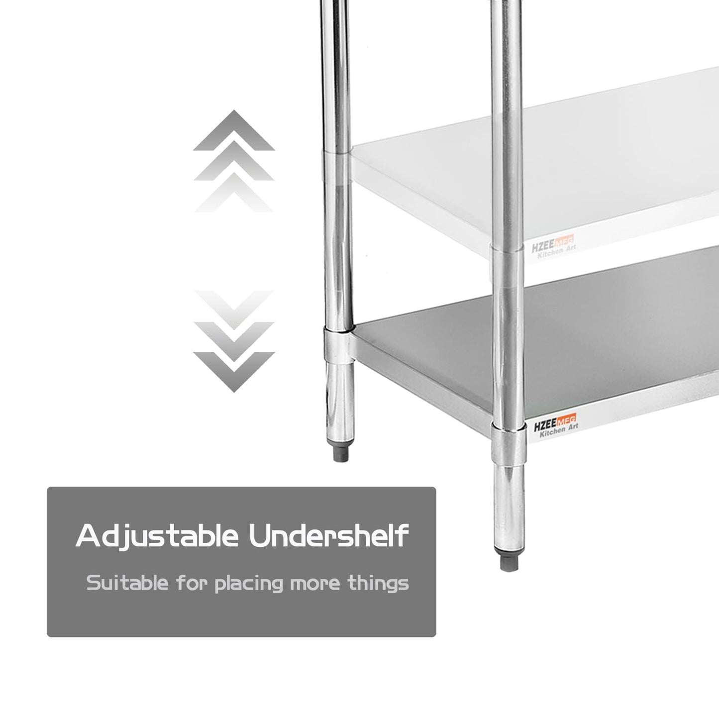 HZEEMFG Stainless Steel Table 36x24 inches 3ft for Prep & Work, Heavy Duty Table with Backsplash for Commercial Kitchen, Restaurant, Home, Hotel, Laundry Room,Garage, Workshops
