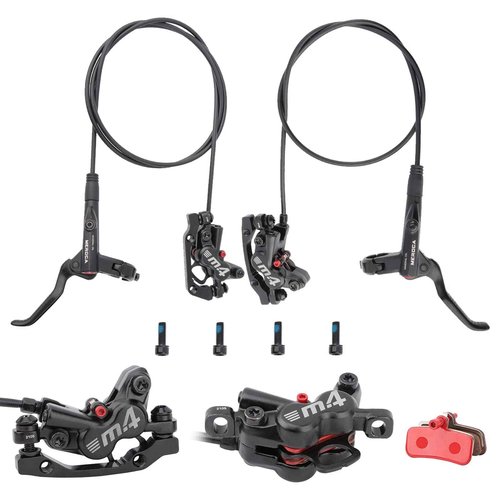 MEROCA M4 4-Piston Mountain Bike Hydraulic Disc Brakes Oil Brake Bike Brakes Ebike Hydraulic Brakes Bike Disc Brake (Left Back Right Front)