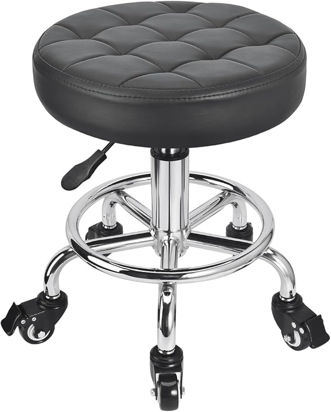 JOSTZHXIN Low Height Roller Stool Height Adjustable, Mechanic Stool Low Rolling Chair, Footstool Modern Roller Seat for Salon SPA Home Office Garage Shop (Style 3)