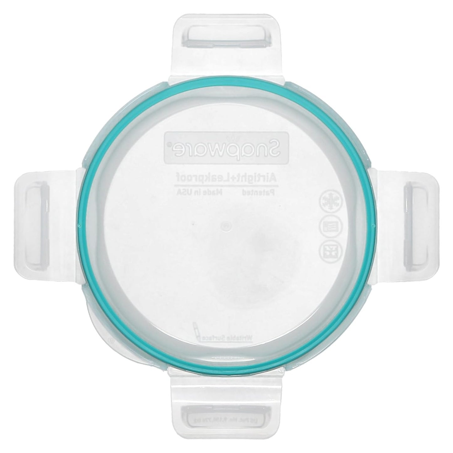 Snapware 4-Cup Clear Total Solutions BPA-Free Plastic Food Storage Lid with Teal Gasket - Made in USA