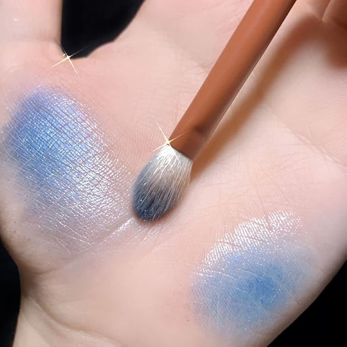MEICOLY Blue Eyeshadow Palette,9 Colors Matte Glitter Eye shadow Palette,Metallic Silver Bright Waterproof Pressed Avatar Sally Makeup,Shimmer Pigmented Corpse Bride Eye Shadow for Halloween