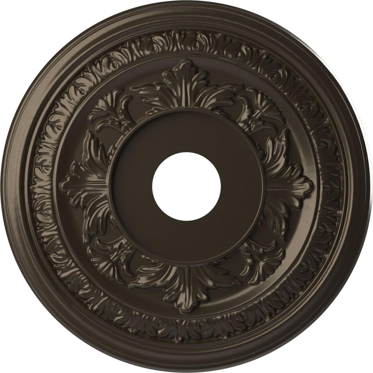 19Od X 3 1/2Id X 1P Baltimore Thermoformed Pvc Ceiling Medallion (Fits Canopies Up To 7 3/4), Metallic Dark Bronze