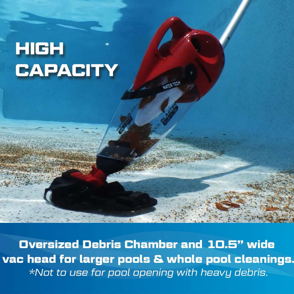 POOL BLASTER Pulse XL 350 American-Engineered Cordless Pool Vacuum with Auto-Start Sensor – Hoseless Vac with XL Debris Chamber for Inground, Above Ground Swimming Pools - 10.5" Head & 60 Min Runtime